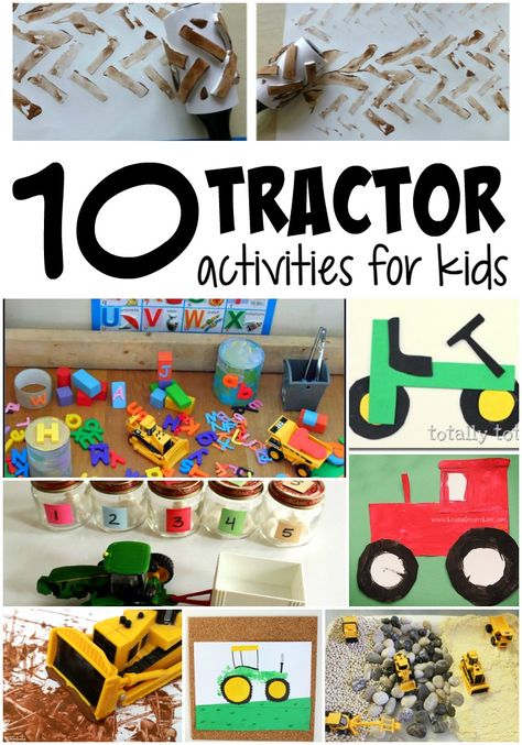 Farm themed activities for kids are the BEST! Especially in the fall! LOVE these tractor themed activities for kids - preschool and young elementary. Farm And Harvest Activities, Preschool Tractor Activities, Tractor Crafts For Toddlers, Tractor Crafts Preschool, Farming Activities For Kids, Tractor Activities, Farm Themed Activities, Themed Activities For Kids, Tractor Crafts