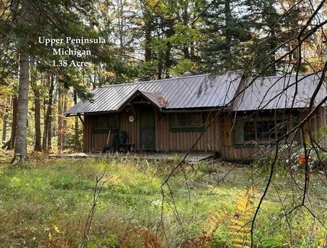 Michigan Cabin, One Bedroom Cabin, Michigan Upper Peninsula, Upper Peninsula Michigan, Cabins For Sale, Bedroom Cabin, Upper Peninsula, Detached Garage, National Forest