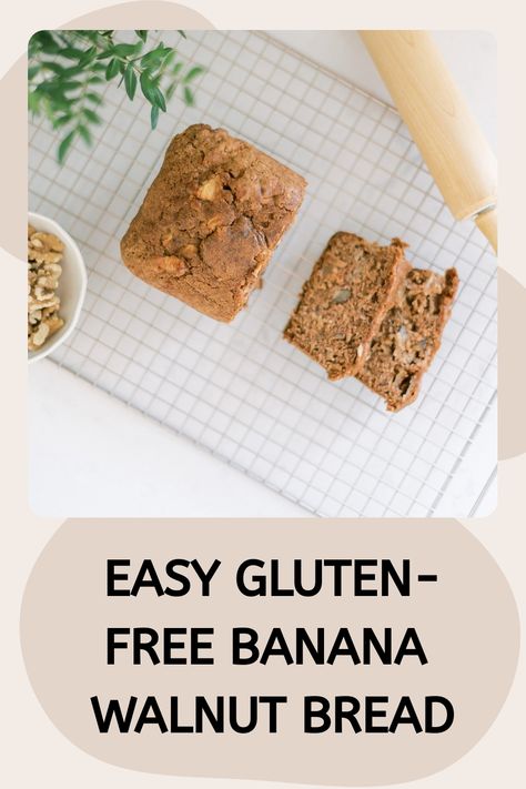 Gluten-free banana walnut bread Ripe Banana Gluten Free Recipes, Walnut Bread Recipe, Banana Walnut Bread, Hearty Lunch, Avocado Salad Recipes, Gluten Free Banana Bread, Walnut Bread, Banana Walnut, Gluten Free Banana