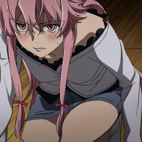 Yuno Mirai Nikki, Yuno Gasai Anime, Mirai Nikki Future Diary, Gasai Yuno, Pink Hair Anime, Future Diary, Yuno Gasai, Cute Headers For Twitter, Cute Anime Couples