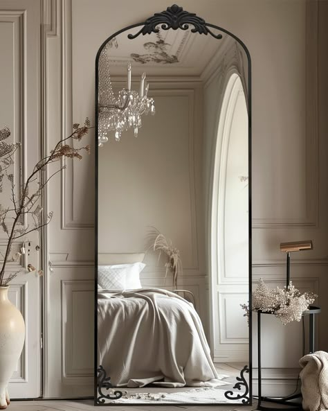 PRICES MAY VARY. Arched Full Length Mirror, 64"x21" Floor Mirror Freestanding, Vintage Floor Standing Mirror Full Body Mirror with Stand for Bedroom, HomeDecor Hanging Mounted Mirror for Living Room Cloakroom,Black Floor Mirror Vanity Ideas, Bedroom With Mirrored Furniture, Tall Gold Mirror In Bedroom, Unique Floor Mirror, Bedroom Console Decor, Cute Standing Mirror, Mirror In Room Bedrooms, Apartment Mirror Ideas, Pole In House