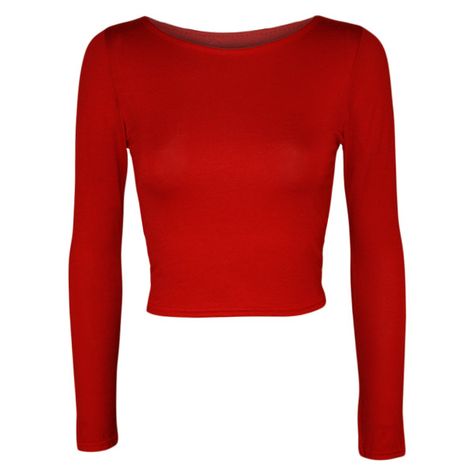 WearAll Basic Long Sleeve Crop Top ($9.45) ❤ liked on Polyvore featuring tops, red, rayon tops, red crop top, red long sleeve top, cut-out crop tops and viscose tops Plain Crop Tops, Red Long Sleeve Top, Fitted Midi Skirt, Form Fitting Tops, Red Long Sleeve Tops, Red Crop Top, Round Neck Shirt, Shirt Vest, Red Long Sleeve