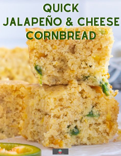 Quick Jalapeno and Cheese Cornbread. Quick Jalapeño and Cheese Cornbread is a delicious, traditional cornbread recipe loaded with jalapeños and cheddar cheese. Made from scratch recipe and so easy to make! Honey Jalapeno Cornbread, Cheddar Jalapeno Cornbread, Cornbread Mexican, Traditional Cornbread Recipe, Jalapeno Cornbread Recipe, Jalapeño Cornbread Recipe, Cheese Cornbread, Mexican Cornbread Recipe, Jalapeno Cheddar Cornbread