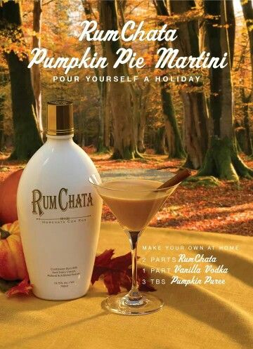 The perfect wind down drink on a perfect fall evening! Pumpkin Pie Martini Recipe, Pumpkin Martini, Rumchata Recipes, Pumpkin Pie Martini, Rum Chata, Pumpkin Syrup, Alcholic Drinks, Thanksgiving Drinks, Martini Recipe