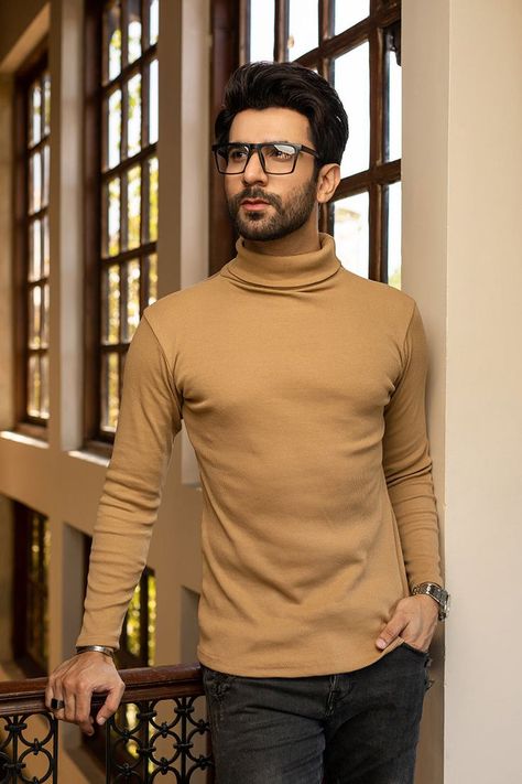 Buy High Neck Shirt online at BuyZilla.Pk. Men Mock Necks are available online at cheap prices. Grab these comfortable and warm designs before it's sold out! Brown High Neck Outfit, High Neck Shirt, High Neck Shirts, Turkey Neck, Shirt Outfit Men, Mock Neck Shirt, Men Formal, Neck Shirt, Shirt Outfit