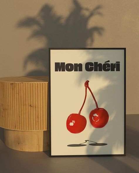 🍒 Made with real cherries! 🍒 #homeinspo #homedecorideas #walldecor #homedecor #interiordesign #wallart #kitchendecor Dopamine Decor, Dorm Wall Decor, Mon Cheri, Cherry Print, Architecture Exterior, Beige Background, Photographic Paper, Vibrant Red, Germany