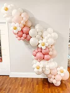 Daisy Balloon Arch Garland Kit -120pcs Flower Balloon Arch, Groovy Balloon Arch for Baby Shower Birthday, Pastel Pink Spring Balloons Arch for Girl Groovy Balloon Arch, Daisy Balloon Arch, Spring Balloons, Flower Balloon Arch, Daisy Baby Shower, Balloons Arch, Pastel Balloons, Kids Gift Guide, Balloon Flowers