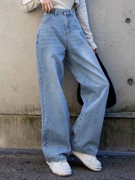 High Waist Wide Leg Jeans, Oversized Jeans, Jean Large, Long Jeans, Wide Jeans, Pantalon Large, Women Denim Jeans, High Waisted Trousers, Jean Outfits