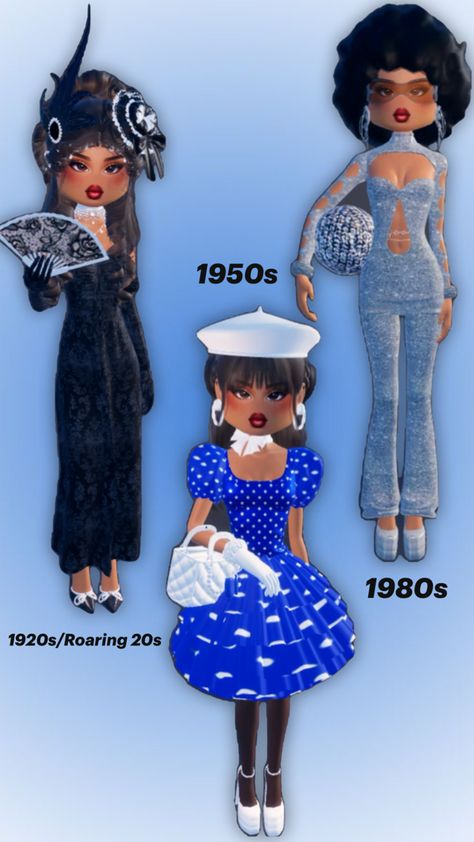 @deja_dti_17  Dress to impress outfits ~ xl1703 #dresstoimpress #dti #dtiinspo #dtioutfits #1920 #roaring20s #1950s #1980s 1980s Dress To Impress, 1980 Dress, Dress To Impress Outfits, 1980s Dresses, Roaring 20s, My Images, Dress To Impress, Outfit Ideas, Quick Saves