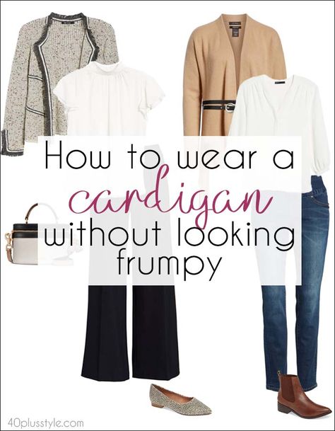 Cardigan Length Guide, Cardigan Styles Woman, How To Style Open Front Cardigan, How To Wear Cardigans To Work, Under Cardigan Shirts, Cardigan And Button Down Shirt, Long Cardigan Styling, Cardigan Fashion Women, How To Wear Oversized Cardigan