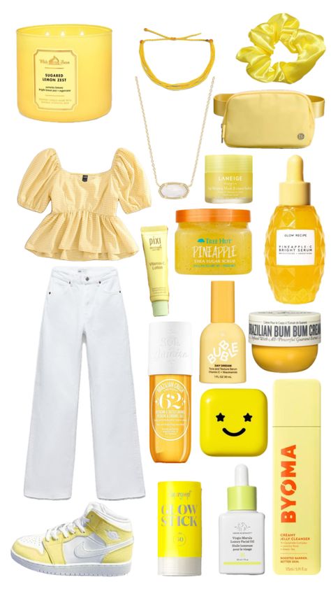 #yellow Cheap Yellow Tops For School, Yellow Preppy Outfit, Preppy Outfits Yellow, Yellow Summer T-shirt For School, Preppy Yellow, Cute Middle School Outfits, Outfits For Girls, Outfit Boards, Fancy Suit