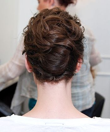 Need a new look for work? Here are 10 suggestions to dress up your everyday look and try something new. French Twist With Curly Hair, French Twist On Curly Hair, French Twist Curly Hair, French Twist With Curls On Top, Curly French Twist, Curly Hair French Twist, Curly French Twist Updo, Messy French Twist Updo Wedding, Curly Hair Updos