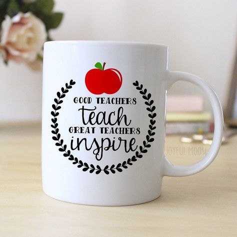 Teachers. They teach your kids all year long! They deserve a thoughtful gift! This inspirational coffee mug is one of our best sellers. Shop blue link in bio.#christmasgiftguide #giftguide #giftideas #firstchristmas #giftguide2016 #giftforhim #giftforher #reindeer #christmasaddict #ilovechristmas #christmasiscoming #christmastime Teacher Coffee Mug, Thoughtful Gifts For Him, Mug Teacher, Mugs Ceramic, Mug Christmas Gift, Red Coffee, Best Coffee Mugs, Teacher Mug, Best Teacher Ever