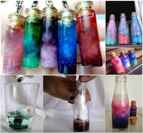 Nebula Jars, Diy Galaxy, Anniversaire Harry Potter, Astuces Diy, Bottle Charms, Diy Bottle, Diy Arts And Crafts, Free Time, Bottle Crafts