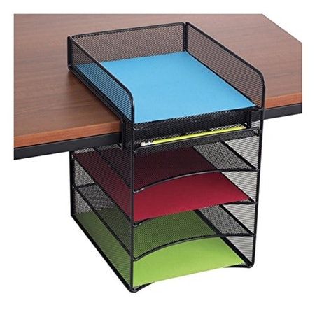 Business Storage, Work Cubicle, Office Organization At Work, Under Desk Storage, Clever Organizer, Desk Tray, Document Storage, Hanging Organizer, Diy Desk