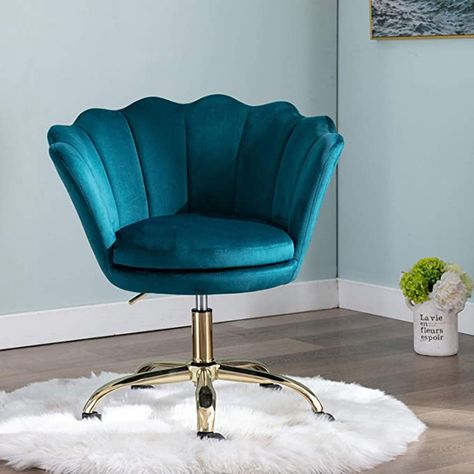 Teal Office Decor Ideas, Teal Desk Chair, Blue Desk Chair, Aurora Bedroom, Eyelash Room, Teal Desk, Teal Office, Teal Chair, Royal Plaza