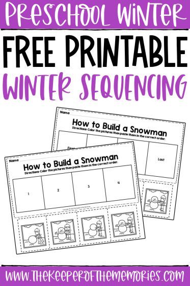 Practice sequencing with your preschoolers and kindergartners using these Free Printable Winter Sequencing Worksheets. These adorable no-prep printables are perfect for all of your winter preschool themes. Get your sequencing worksheets today! #winter #sequencing #preschool #kindergarten #cutandpaste #finemotor Winter Language Activities Preschool, Sequencing Kindergarten, Preschool Winter Worksheets, Sequencing Words, Story Sequencing Worksheets, Winter Lesson Plan, Winter Theme Preschool, Sequencing Pictures, Sequencing Worksheets