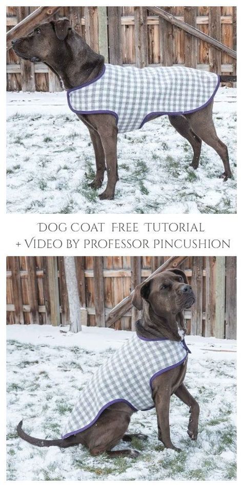 DIY Fabric Dog Coat Free Sewing Patterns + Video Dog Jacket Sewing Pattern, Diy Fleece Dog Coat, Quilted Dog Coat Pattern, Dog Jackets Winter Free Pattern, Free Dog Harness Pattern, Diy Dog Sewing Projects, Free Dog Hoodie Sewing Pattern, Quilted Dog Coat, Sew Dog Sweater