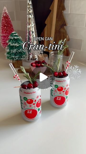 Amanda Hernandez on Instagram: "Holiday martini in a can 🎅🏼

The best @drinkpoppi flavor is back so I knew I had to mix up a fun cocktail! If you haven’t tried this seasonal flavor yet… you need to! 

I’m calling this the open can cran-tini ♥️ 

Drink recipe for one can: 

1 can Poppi Cranberry Fizz 
2 ounces Vodka - I like @titosvodka 
3/4 ounce triple sec 
Squeeze of fresh lime 🍋‍🟩 
Rosemary sprig and cranberries for garnish 

Open the top of your can and pour the cranberry fizz into a separate jar. In your shaker add the vodka, triple sec, lime, and ice. Give it a good shake! Add ice to your can and pour in the vodka mixture. Top with the cranberry fizz soda and garnish ❄️

*save the remaining cranberry fizz soda for your next cocktail! 

This open can cocktail is so yummy and festi Cranberry Poppi Drink, Cranberry Fizz Poppi, Cranberry Fizz Poppi Cocktails, Open Can Cocktail, Cranberry Fizz, Holiday Martinis, New Years Cocktails, Canned Cranberries, Recipe For One