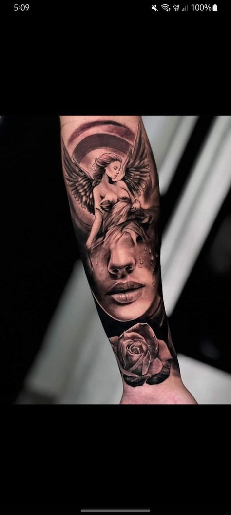 Angel Face Tattoo, Face Tattoo, Angel Face, Angel, Tattoos, Birthday