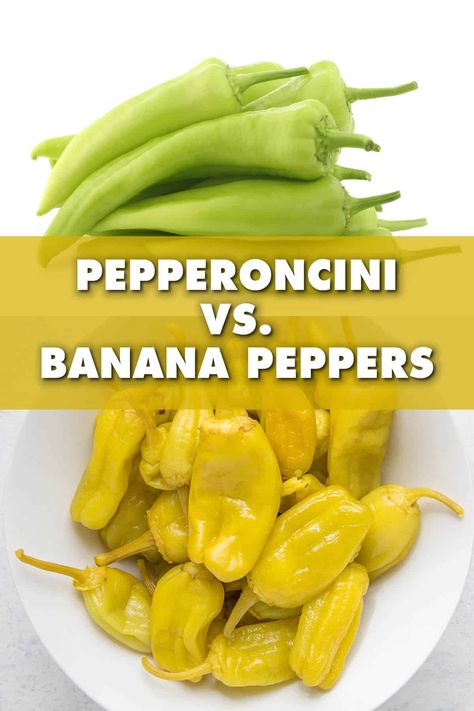 Pepperoncini Vs. Banana Pepper: a Comparison - Chili Pepper Madness How To Make Pepperoncini Peppers, Diy Pepperoncini, Can Pepperoncini, How To Make Peppercinis, Pepercinni Recipes, Sauteed Banana Peppers, How To Cook Banana Peppers, Homemade Peperoncini, Fried Pepperoncini Peppers