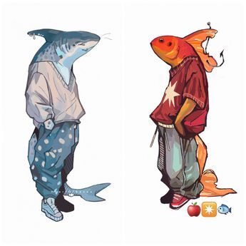 Fish People Character Design, Fish Person Character Design, Fish Fursona, Fish Character Design, Fish Oc, Fish Character, Fish People, Fish Man, Dessin Adorable