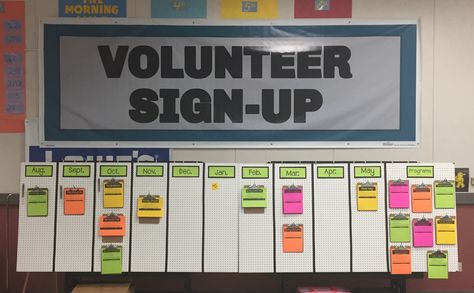 Volunteer engagement board for start of school year. Volunteer Boards Display, Volunteer Bulletin Board Ideas, Pta Membership Drive Bulletin Boards, Pto Information Board, Meet Your Pta Board, Pta Volunteer Sign Up Sheet, Room Parent Volunteer Sign Up, Pto Fundraisers, Volunteer Fair