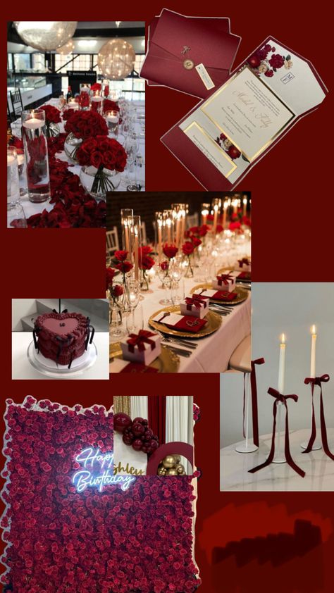 Burgundy Birthday Decorations, Burgundy Birthday, Vowel Renewal, Red Decor, Burgundy And Gold, Red Gold, Birthday Decorations, Diner, Birthday