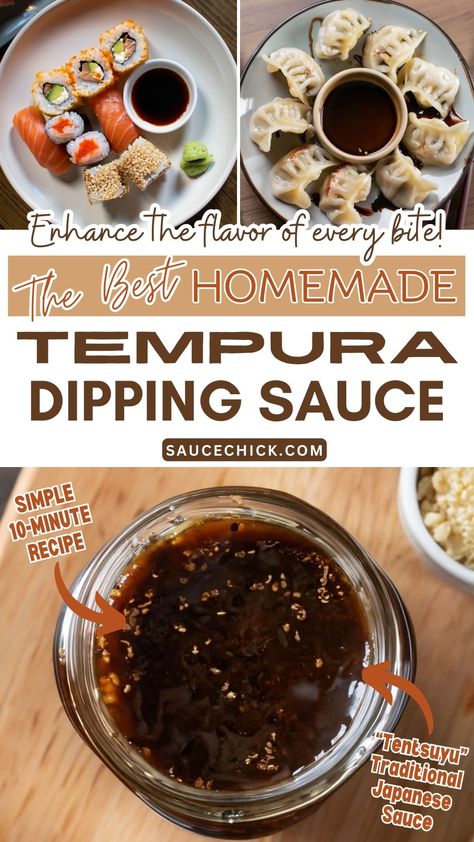 Tempura Dipping Sauce Tempura Dipping Sauce Recipe, Shrimp Tempura Sauce, Tempura Salmon, Asian Dipping Sauce Recipes, Tempura Dipping Sauce, Tempura Sauce, Tempura Vegetables, Easy Dipping Sauce, Asian Dipping Sauce