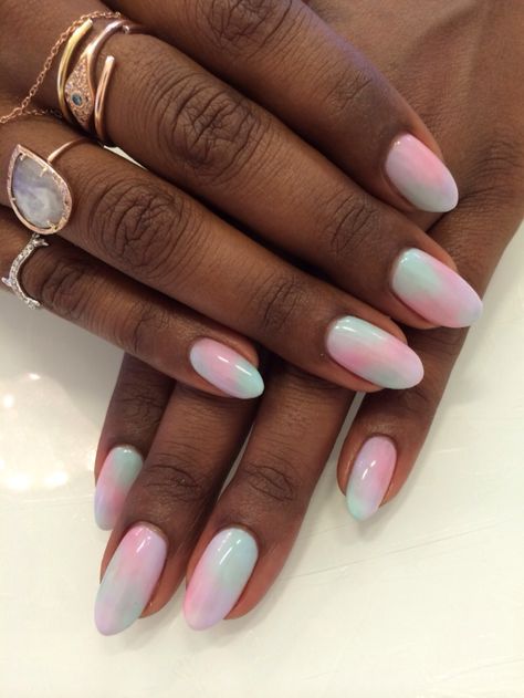 Occasion Nails, Cotton Candy Nails, Opal Nails, Water Color Nails, Pedicure Manicure, Y2k Nails, Design Nails, Designs Nail, Dark Nails