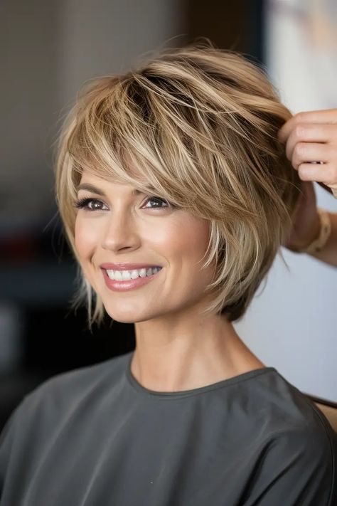 20 Trendy Shag Haircut Ideas for 2025: Short, Long, Curly, and Modern Looks Choppy Asymmetrical Haircut, Pixie Short Bob Haircut, Short Layered Haircuts For Fine Hair Long Pixie, Short And Shaggy Hair, Shaggy Bob Haircuts For Fine Hair, Womens Short Hairstyles For Thick Hair, Easy Cruise Hairstyles, Womens Short Shag Haircut, Chunky Bob Haircut Choppy Layers