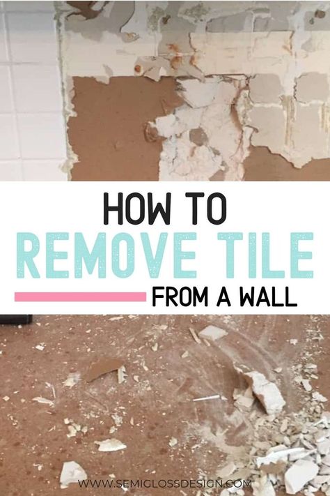 How To Remove Tile From Wall Bathroom, Removing Bathroom Wall Tile, Diy Tile Removal Bathroom, How To Remove Tile Backsplash From Wall, Remove Backsplash Without Damage, Bathroom Tile Removal Diy, How To Take Off Bathroom Wall Tile, How To Take Tiles Off Walls, Removing Tile Backsplash Kitchen