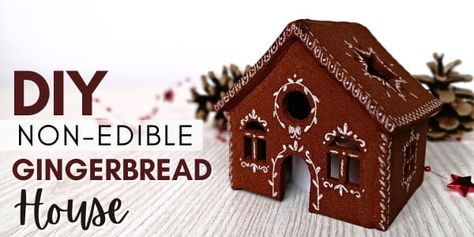 Non Edible Gingerbread House, Edible Gingerbread House, Primitive Christmas Trees, Easy Gingerbread House, Gingerbread House Craft, Christmas Centrepieces, Clay Recipes, Cinnamon Scent, Gingerbread House Recipe