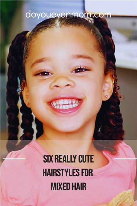 SIX easy, beginner-friendly hairstyles for curly mixed hair. These are SUPER easy toddler curly hairstyles that are my go-to if I'm not feeling very creative. These easy curly hairstyles are quick and give you some versatility to be able to style your child's mixed hair. Easy Hairstyles For Mixed Girls Hair, Toddler Girl Hairstyles Mixed Hair, Biracial Kids Hairstyles, Hairstyles For Mixed Hair, Mixed Girls Hairstyles, Toddler Curly Hairstyles, Really Cute Hairstyles, Mixed Toddler Hairstyles, Hairstyles For Mixed Curly Hair