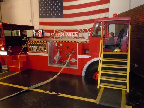 Play Fire Station, Plan 2025, Kids Village, Fire Truck Bedroom, Pretend City, Indoor Playground Design, Kids Salon, Fire Gear, Fire Truck Party