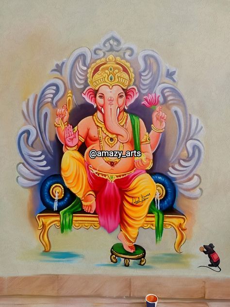 Ganesh ji rangoli Ganapathy Drawings, God And Goddess Drawing, Hindu Gods Art Painting, Ganpati Drawing Ganesha Painting, Ganesh Chaturthi Art, Ganesh Chaturthi Painting, Ganapati Drawing, Ganpati Bappa Painting, Ganesh Ji Painting