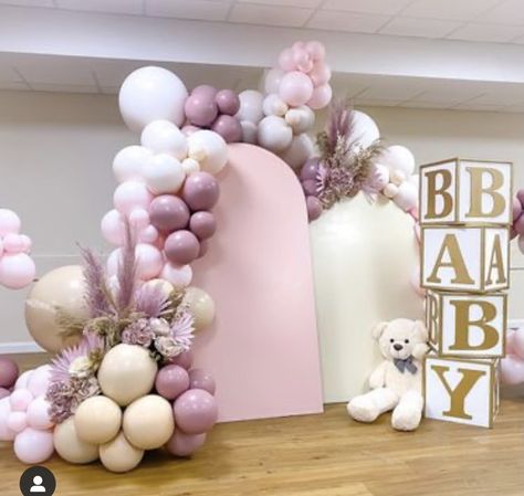 Pink And Silver Baby Shower Backdrop, Light Purple Teddy Bear Baby Shower, Teddy Bear Pink Backdrop Balloon, Pink Elephant Baby Shower Balloons, Pink Elephants Baby Shower Backdrop, Birthday Decorations At Home, 1st Birthday Girl Decorations, Bridal Shower Balloons, Diy Balloon Decorations