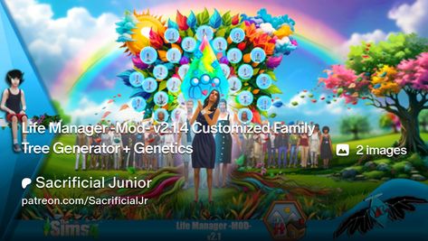 Life Manager -Mod- v2.1.4 Customized Family Tree Generator + Genetics | Sacrificial Junior Sims 4 Life Manager Mod, Sims 4 Family Tree Mod, Custom Family Tree, Bad Relationship, 4 Life, Family Tree, Sims 4