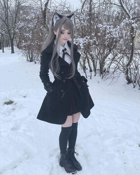 Cat Girl Cosplay, Goth Girl Aesthetic, Job Clothes, Cat Cosplay, Cosplay Kawaii, Gothic Outfits, I Love Girls, Kawaii Clothes, Cosplay Outfits