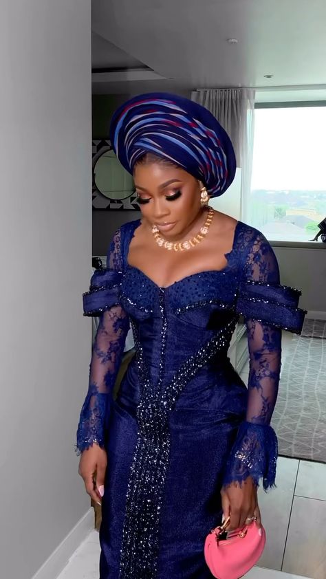 Instagram Classy Asoebi Lace Styles, Native Dresses, Ankara And Lace, Nigerian Traditional Dresses, Nigerian Wedding Dresses Traditional, Nigerian Ankara, Nigerian Wedding Dress, Sister Of The Bride, Nigerian Lace Styles Dress