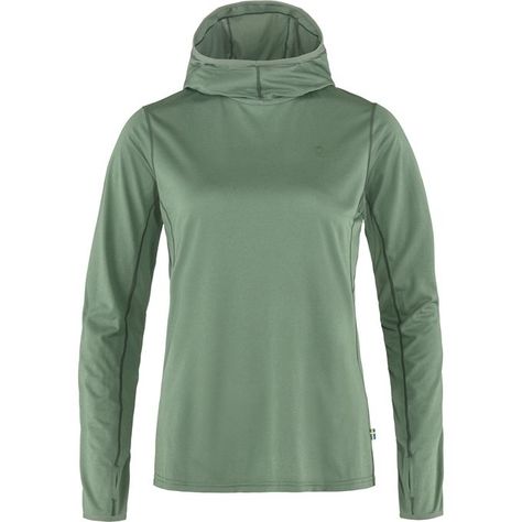 Abisko Sun-hoodie W Sun Hoodie, Fjallraven Women, Patina Green, Fox Logo, Comfortable Sweater, Hiking Trail, T-shirts & Tank Tops, Light Sweater, Outdoor Life