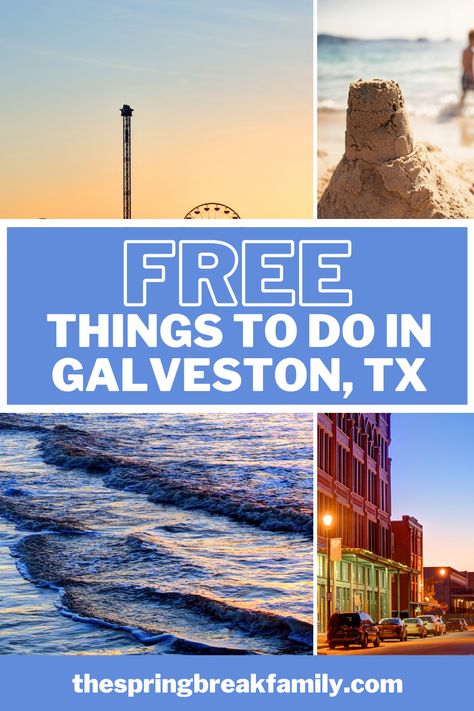 From self-guided tours to art walks to beach obstacle courses, here is a list of 16 of the very best FREE things to do in Galveston! Free Things To Do In Galveston Texas, Galveston Texas Vacation, Downtown Okc, Summertime Activities, Family Spring Break, Galveston Beach, Vacation 2024, Texas Summer, Texas Vacation