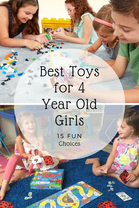 Best Toys for 4 Year Old Girls [15 Fun Choices!] By age 4, your little one is gaining so many new skills and tons of independence. Here you will find a list of the best toys for 4 year old girls! #besttoys #4yearold #girl #girltoys via @rookiemoms Toys For Five Year Olds, Gifts For Five Year Old Boy, Best Outdoor Toys, Imagination Toys, Best Educational Toys, Toys Ideas, Cool Toys For Girls, Toys By Age, No Bad Days