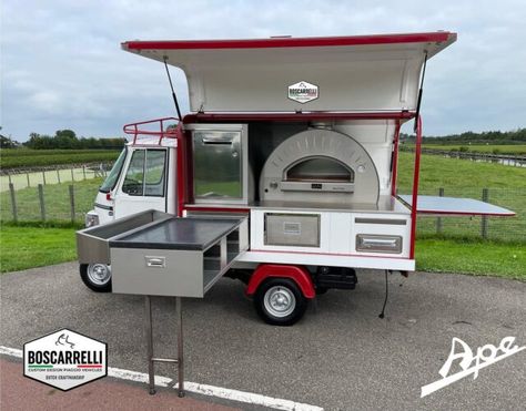 Food Truck Interior, Mobile Pizza Oven, Pizza Vans, Pizza Catering, Pizza Food Truck, Bike Food, Pizza Truck, Piaggio Ape, Mobile Catering