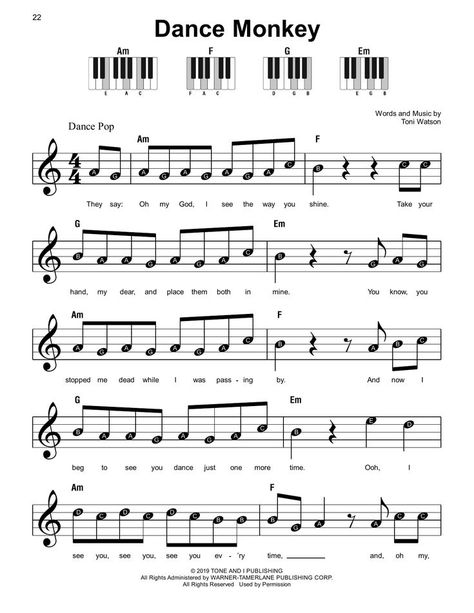 Melodica Song Notes, Guitar Songs Sheet Music, Recorder Sheet Music For Beginners, Easy Piano Sheet Music For Beginners, Dance Monkey Song, Music Sheets Piano, Dance Monkey Piano, Easy Piano Sheet Music Free, Sheet Music Clarinet