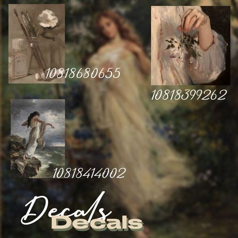 Bloxburg Decals Old Paintings, Roblox Painting Codes Vintage, Fancy Bloxburg Painting Codes, Fancy Bloxburg Decal Codes, Bloxburg Decals Portrait, Bloxburg Artwork Decals, Painting For Bloxburg, Transparent Tree Decal Bloxburg, Mitski Bloxburg Decals