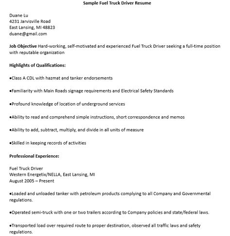 8+ Sample Truck Driver Resumes Truck Drivers Format For Yahoo, Truck Format For Yahoo Pdf, Truck Driver Format For Yahoo Pdf, Truck Driver Billing Format For Yahoo, Truck Driver Format For Client, Truck Driver Format For Yahoo, Resumes Template, Female Trucks, Cover Letter Format