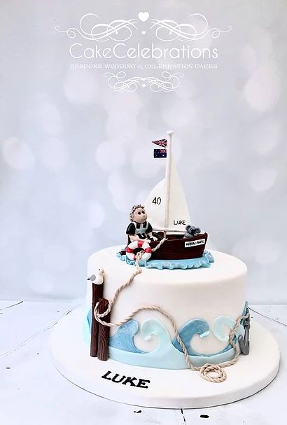 Sailing Cake, Boat Cake Topper, Fishing Cakes, Beach Birthday Cake, Cake Design For Men, Boat Cake, Nautical Cake, Dad Birthday Cakes, 21st Birthday Cakes