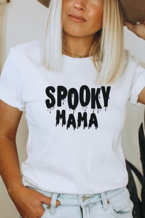 Kid Friendly Halloween, Halloween Clothes, Spooky Mama, Halloween Graphic, New Mom Gift, Halloween Shirts, Mama Shirt, Oversized Tee, Gifts For New Moms