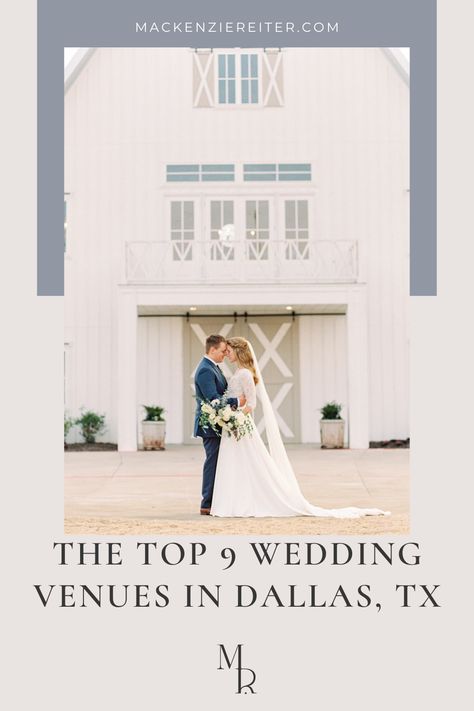 If you are trying to decide on the best wedding venues in Dallas for your big day, here are the top 9 and why you want them - read more here! Bride and groom pose in front of their wedding venue in Dallas, Texas; image overlaid with text that reads The Top 9 Wedding Venues in Dallas, TX Big Wedding Venues, The Olana, Quick Wedding, Wedding Venues Indoor, Wedding Day Tips, Dallas Wedding Venues, Elegant Wedding Venues, Wedding Venue Decorations, Wedding Venues Texas